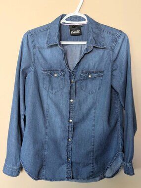 Nanette Lepore denim button up shirt